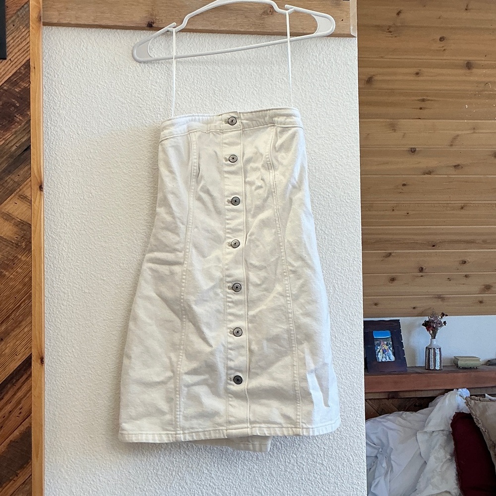 abercrombie Button-Front Strapless Dress - ivory. never been worn